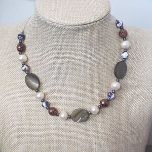 ARTISAN Glass & Resin Beaded Wire Necklace